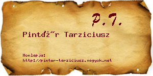 Pintér Tarziciusz névjegykártya